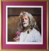 Robert Lenkiewicz, 'Self Portrait with Rose - 1998', signed edition print 480/500, 47cm x 47cm,
