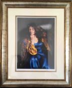 Robert Lenkiewicz, 'Karen Seated', signed limited edition print 247/475, framed and