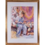 Catherine Staveley, signed watercolour 'Father of the Man', 77cm x 57cm.