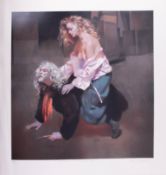 Robert Lenkiewicz, 'Painter with Lisa', signed limited edition print 272/395, 81cm x 75cm, unframed,