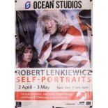 A large laminated canvas exhibition poster/print, Robert Lenkiewicz 'Self Portrait The Deposition,