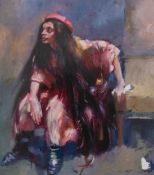 Robert Lenkiewicz (1941-2002), 'Study of Antonia', oil on board, 85cm x 70cm.