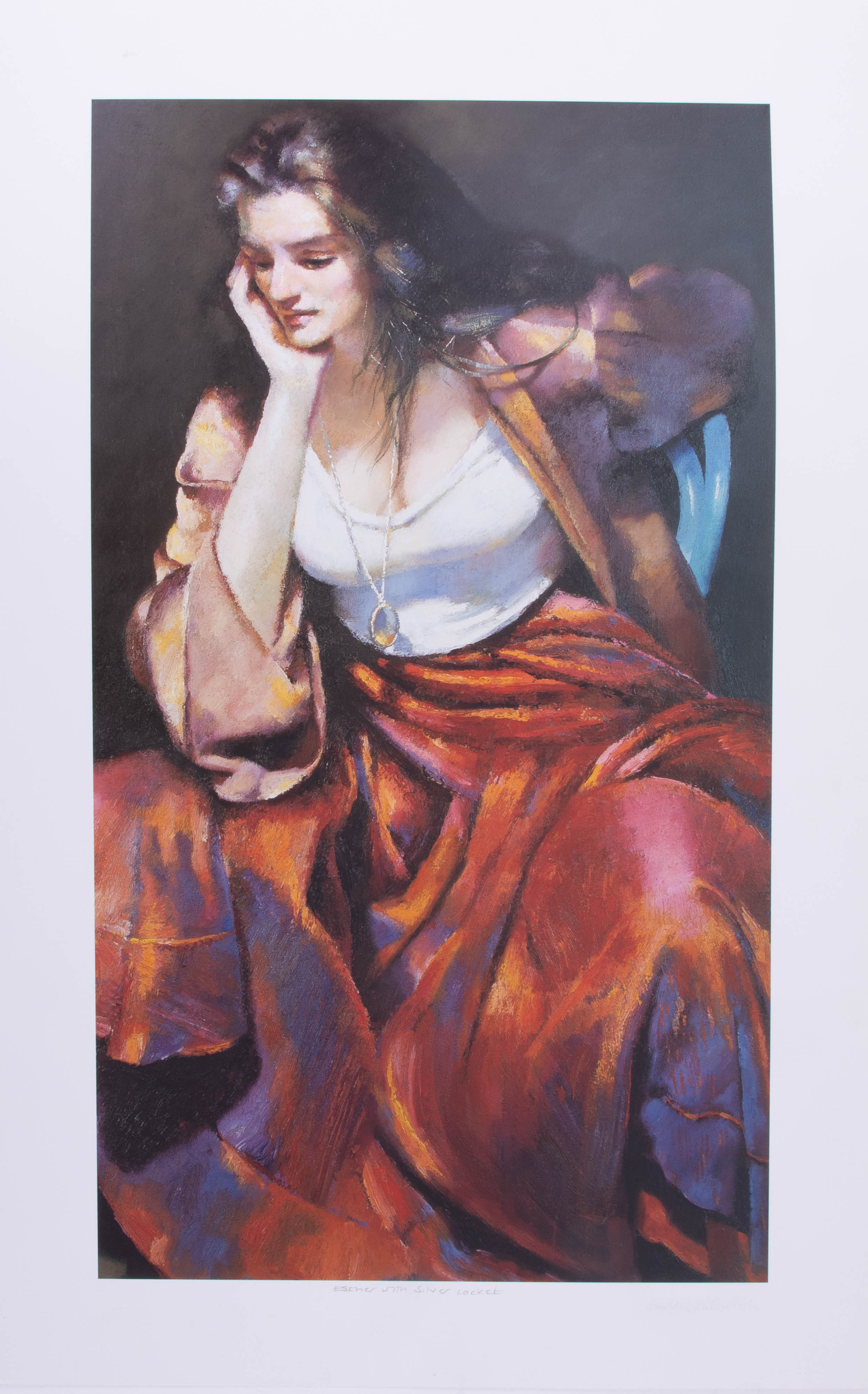 Robert Lenkiewicz, 'Esther Silver Locket', signed limited edition print 284/500, 60cm x 35cm,