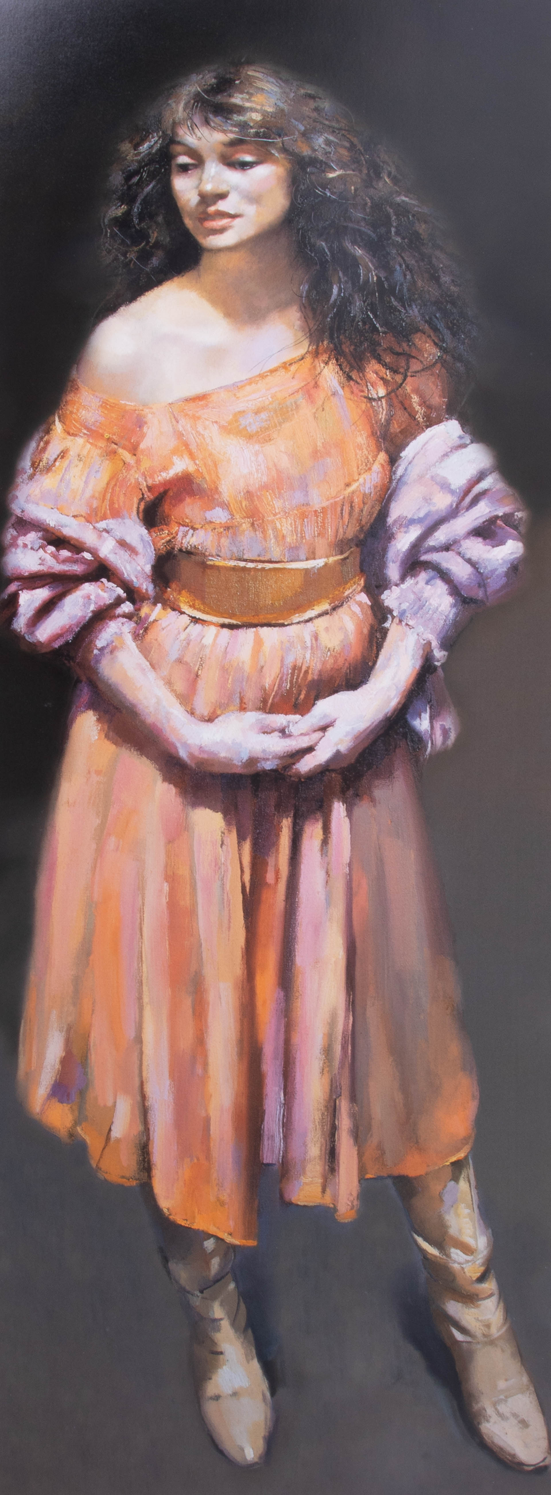 Robert Lenkiewicz, 'Karen Standing', signed limited edition print 395/500, 73cm x 25cm, unframed. - Image 2 of 2