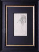 Robert Lenkiewicz, pencil sketch of a figure, with R.O.L seal, 19cm x 12cm, framed and glazed.