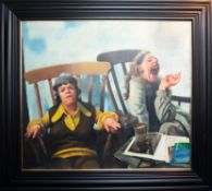 Robert Lenkiewicz (1941-2002) oil on canvas, ‘Barbara Bridgeman and Caroline Young’, Year 1976,