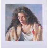 Robert Lenkiewicz, 'Study of Anna', signed limited edition print 35/750, 37cm x 37cm, unframed, with