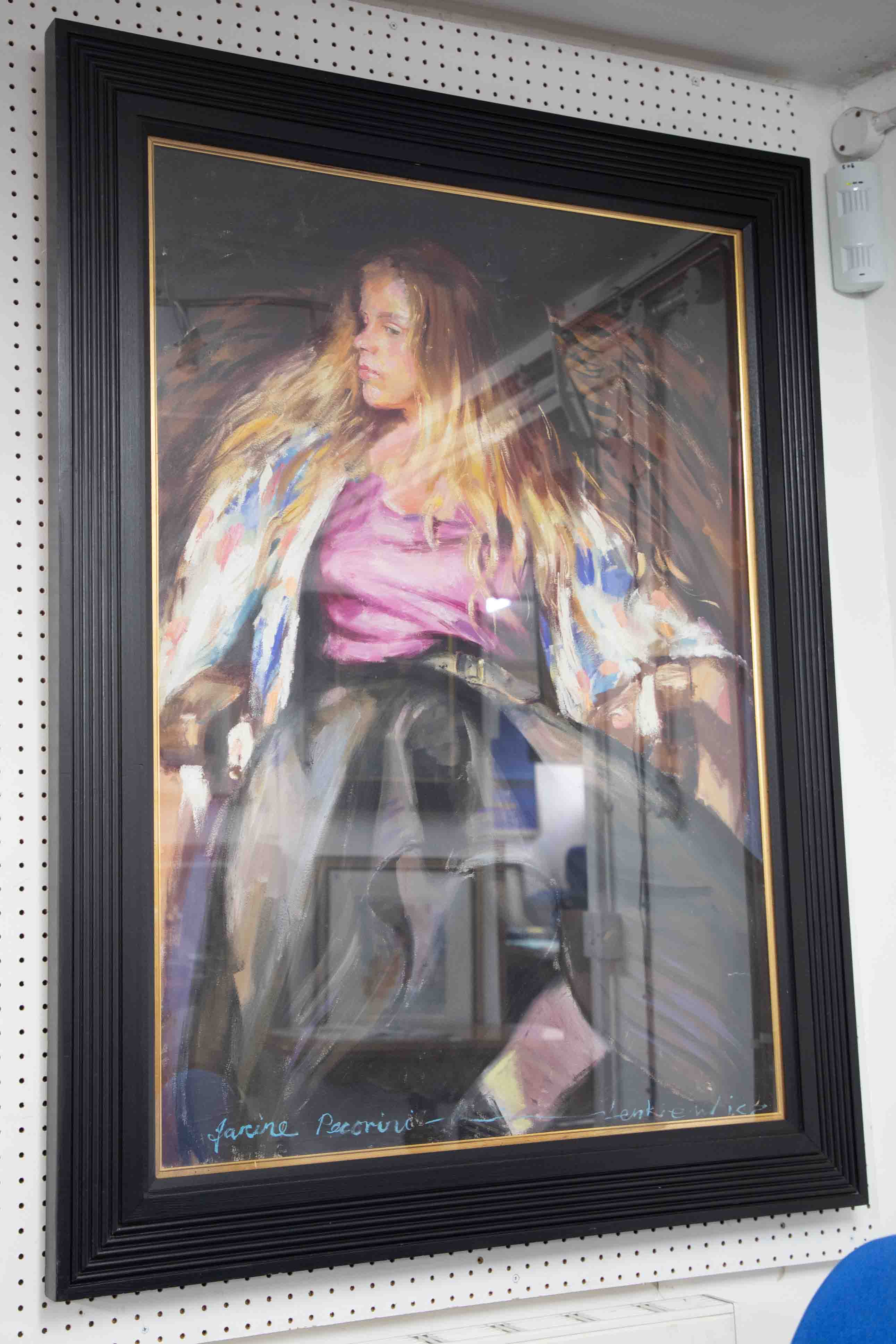 Robert Lenkiewicz (1941-2002), 'Study of Janine Pecorini', signed by painter and sitter along the - Image 2 of 2