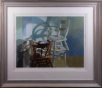 Robert Lenkiewicz, 'Chairs', signed limited edition print 100/195, 56cm x 75cm, framed and glazed,