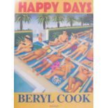 Beryl Cook (1926-2008), 'Happy Days' poster 59cm x 42cm, now out of print issued in 1995 by her