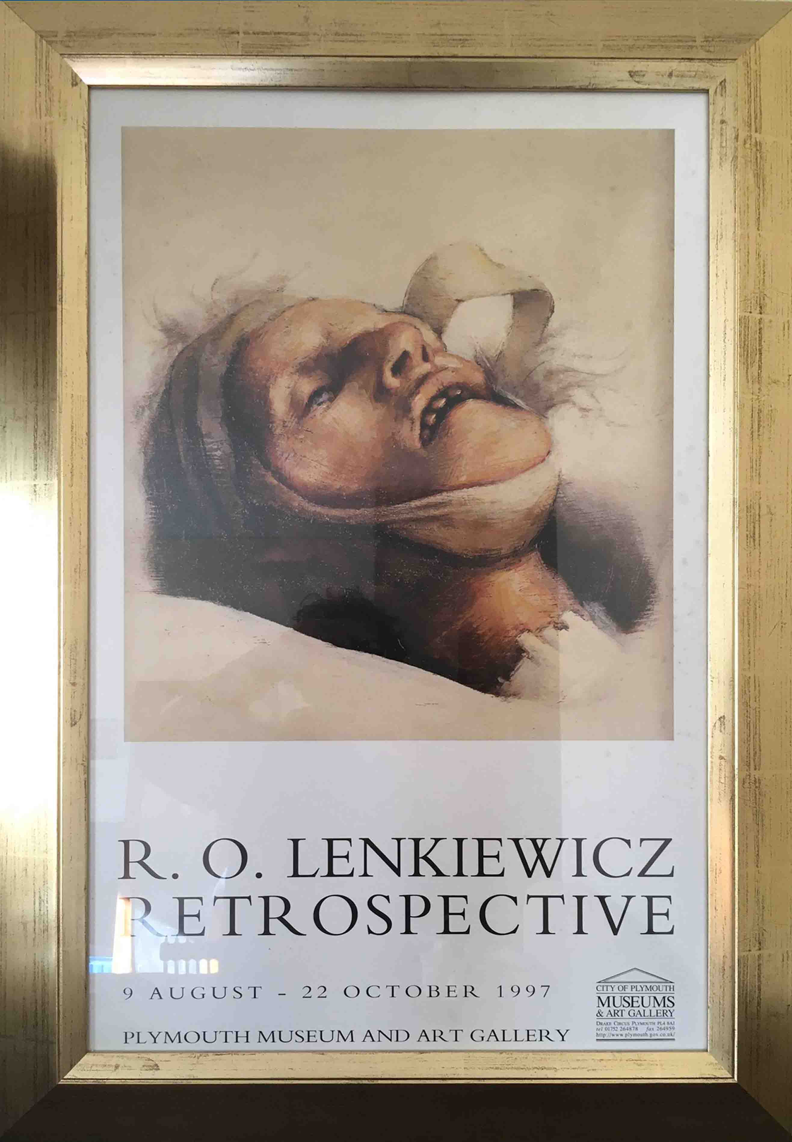 Robert Lenkiewicz, poster 'Retrospective', framed and glazed.