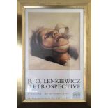 Robert Lenkiewicz, poster 'Retrospective', framed and glazed.