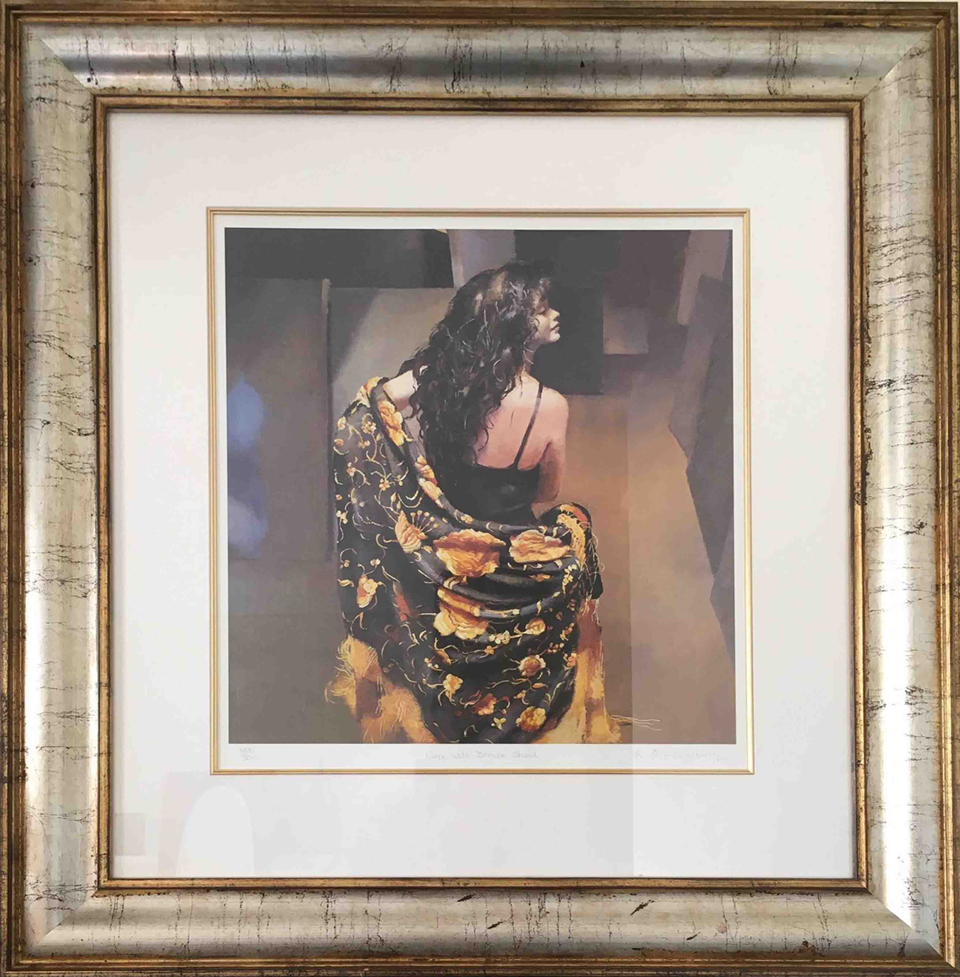 Robert Lenkiewicz, 'Karen with Bronze Shawl', signed limited edition print 454/500,