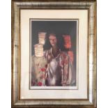 Robert Lenkiewicz, 'Anna with Paper Lanterns', signed limited edition print 393/500,