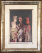 Robert Lenkiewicz, 'Anna with Paper Lanterns', signed limited edition print 393/500,