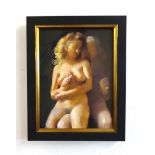 Robert Lenkiewicz (1941-2002) oil on canvas 'Painter with Lisa' 41cm x 30cm, Provenance Lot 87,