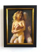 Robert Lenkiewicz (1941-2002) oil on canvas 'Painter with Lisa' 41cm x 30cm, Provenance Lot 87,