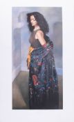 Robert Lenkiewicz, 'Anna with Black Shawl', signed limited edition print 267/475, 72cm x 33cm,