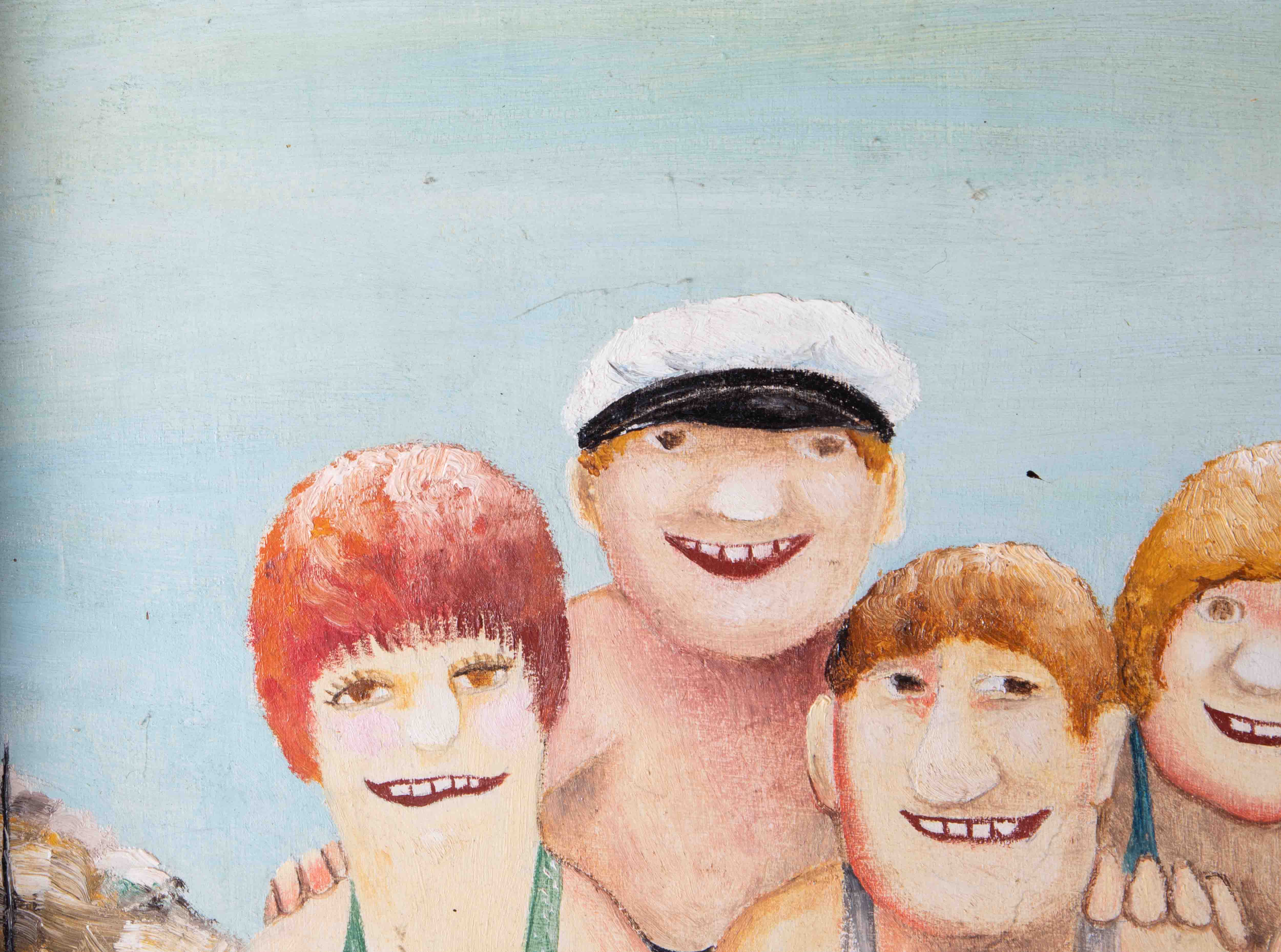 Beryl Cook (1926-2008) oil on board, 'Family with a Transistor ', signed 53cm x 36cm, framed. - Image 3 of 10