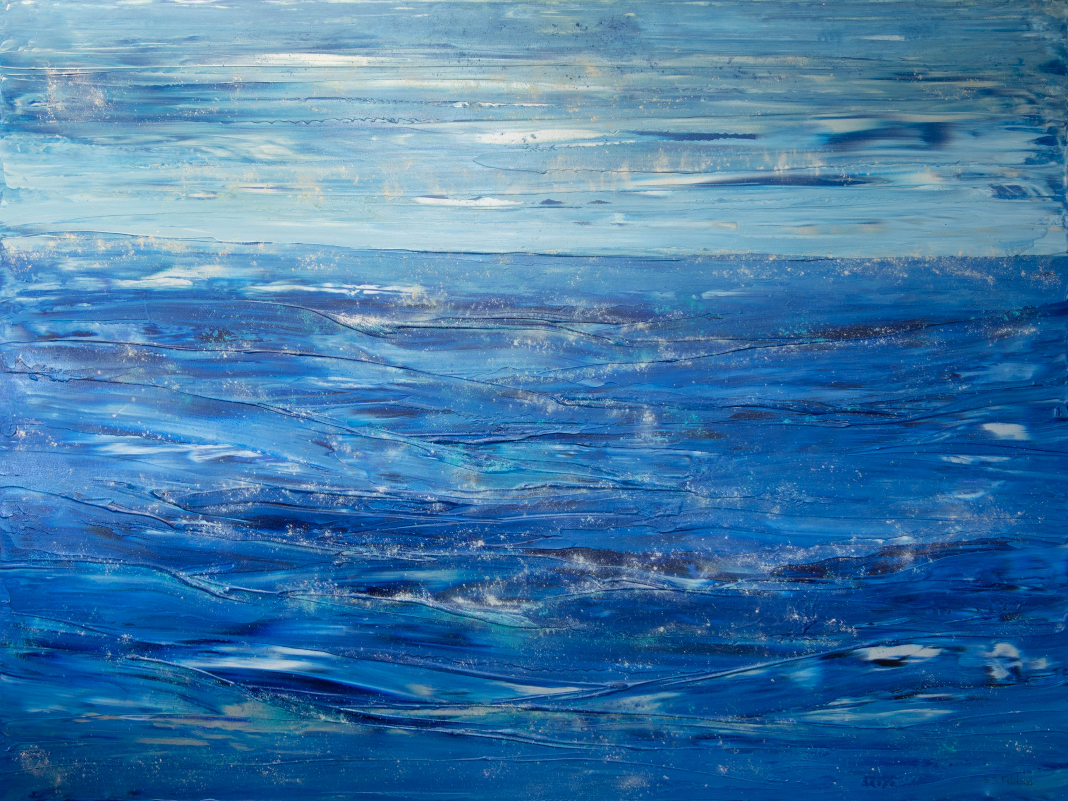Stephen Felstead, acrylic on canvas 'Deep', 111cm x 142cm.