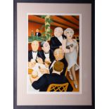Beryl Cook (1926-2008), 'The Baron Entertains', signed limited edition print 144/300, 64cm x 43cm,
