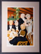 Beryl Cook (1926-2008), 'The Baron Entertains', signed limited edition print 144/300, 64cm x 43cm,