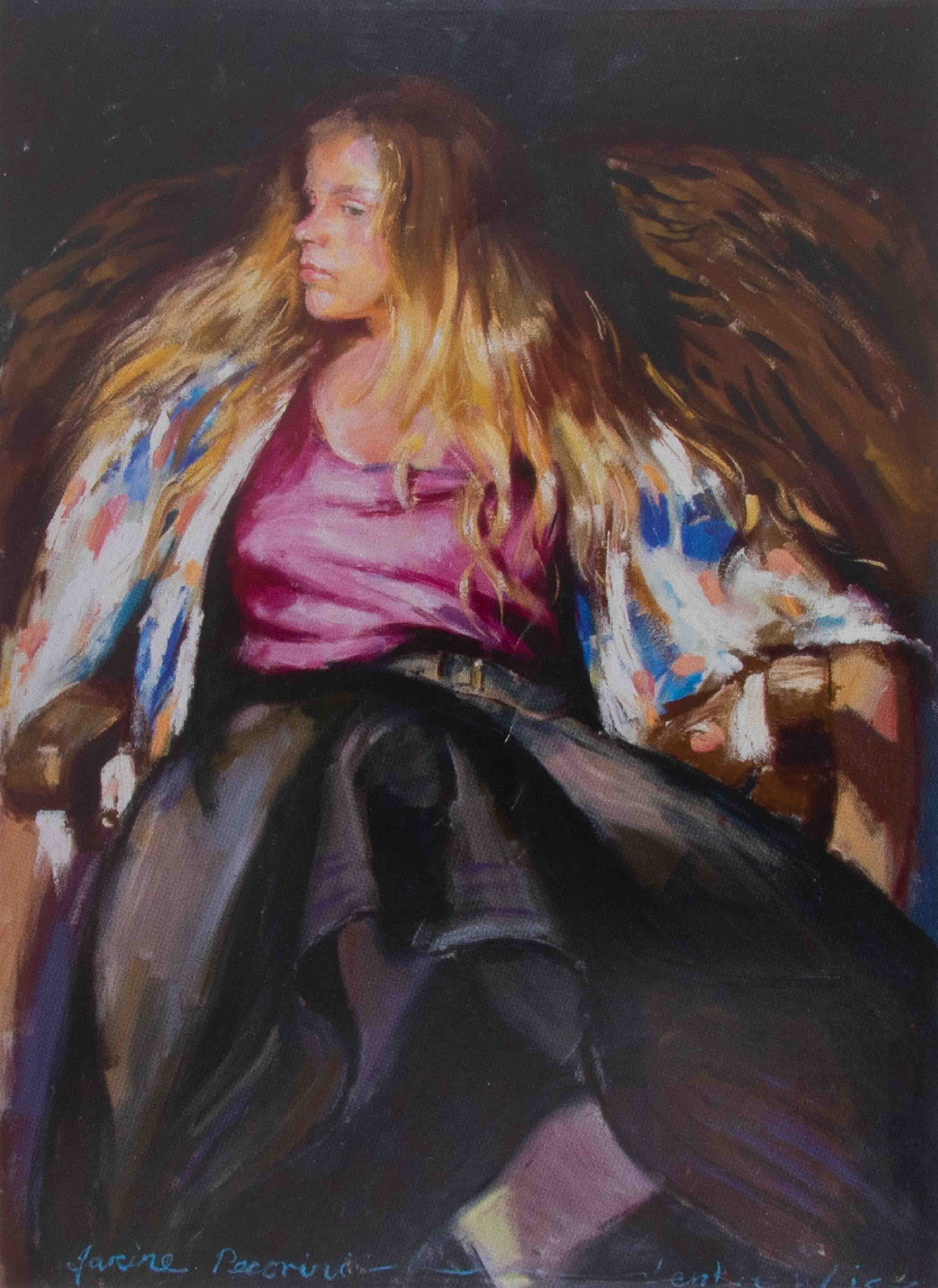 Robert Lenkiewicz (1941-2002), 'Study of Janine Pecorini', signed by painter and sitter along the