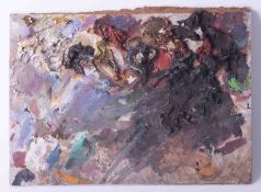 Robert Lenkiewicz, artist palette, 24cm x 34cm, unframed, provenance: Robert rented a