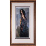 Robert Lenkiewicz, 'Anna with Black Shawl', signed limited edition print 269/475, 70cm x 33cm,