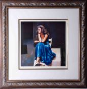 Robert Lenkiewicz, 'Anna in Blue', signed limited edition print 70/500, 37cm x 37cm, framed and