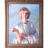 Robert Lenkiewicz, oil on canvas, 'Portrait of Shelagh Skinnard', circa 1982/3, see history on