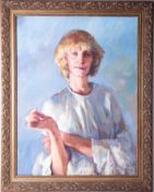 Robert Lenkiewicz, oil on canvas, 'Portrait of Shelagh Skinnard', circa 1982/3, see history on