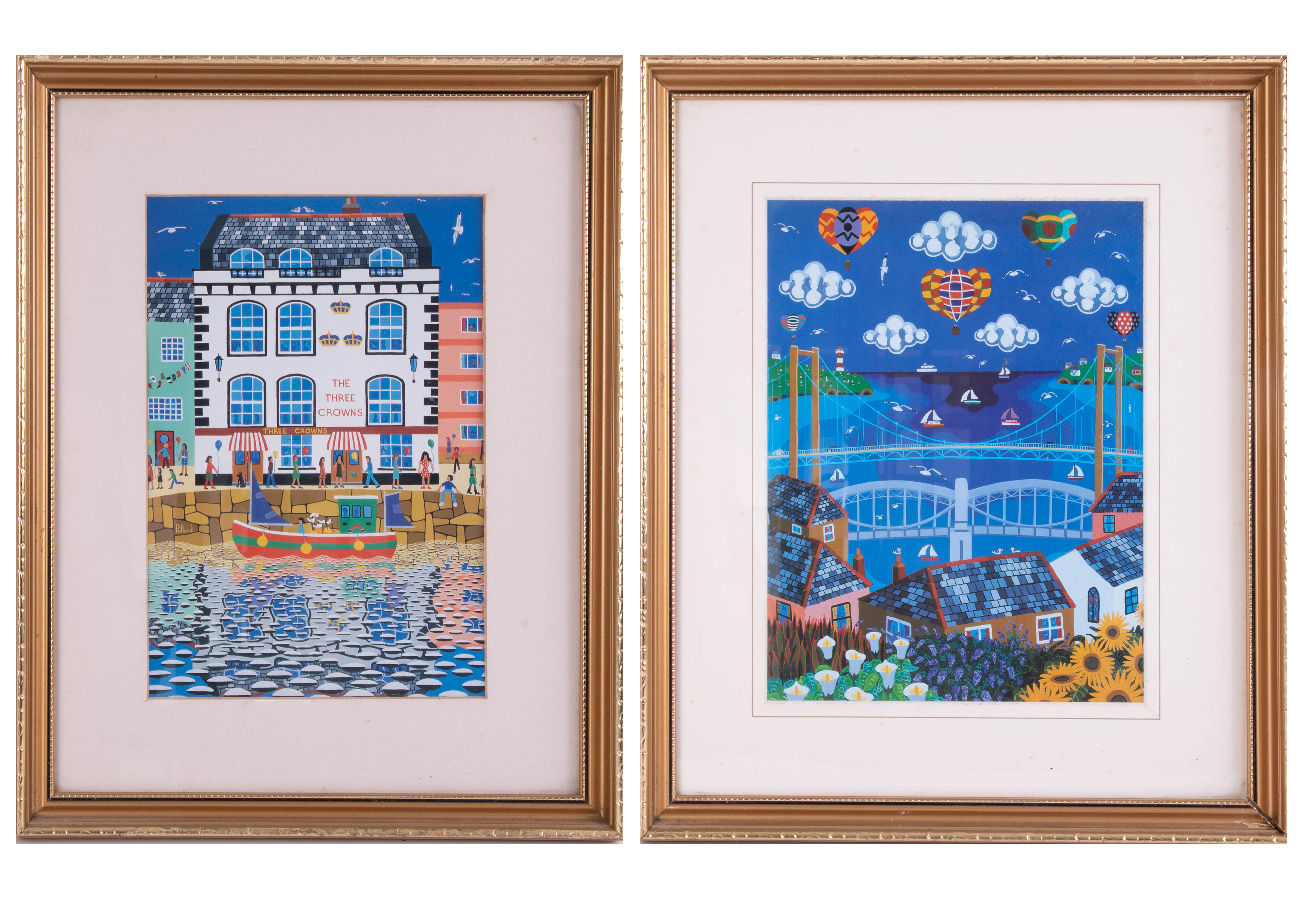 Brian Pollard, two open prints including 'Three Crowns', 25cm x 18cm, framed and glazed.
