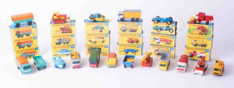 Matchbox Series eighteen models 1, 2, 2, 9, 11, 16, 17, 18, 38, 40, 42, 47, 51, 52, 58, 63, 65,