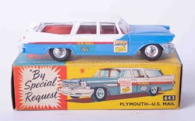 Corgi Toys 443 Plymouth US Mail, boxed.