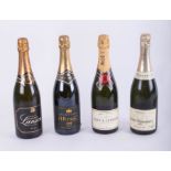 Four bottles of Champagne, including Moet and Chandon, H.Blin and Co, 1995 and Pierre Gimonnet.