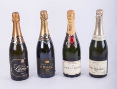 Four bottles of Champagne, including Moet and Chandon, H.Blin and Co, 1995 and Pierre Gimonnet.