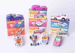 Matchbox Superfast 5, 40, 64 and also Rolamatics and three streakers (7), boxed.