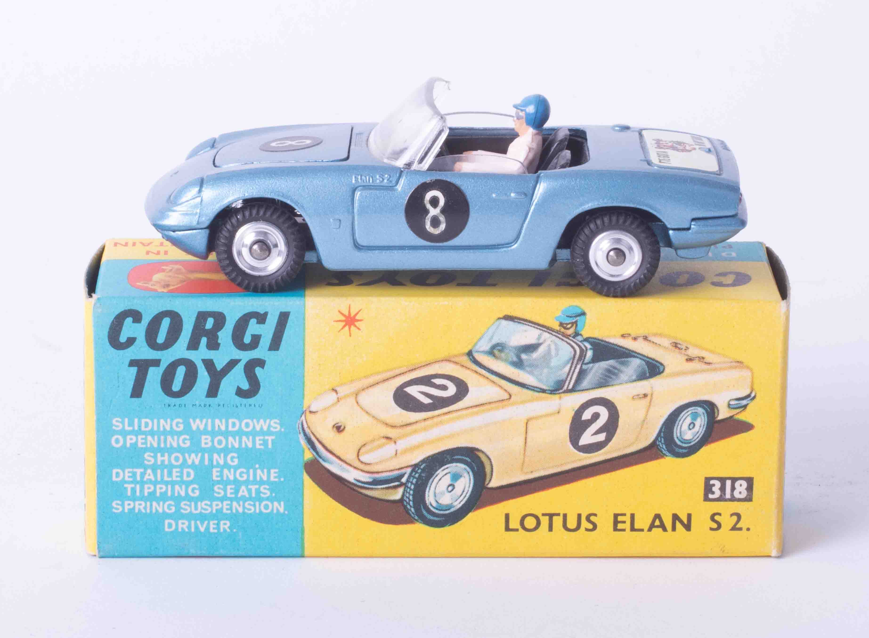 Corgi Toys 318 Lotus Elan S2, boxed.