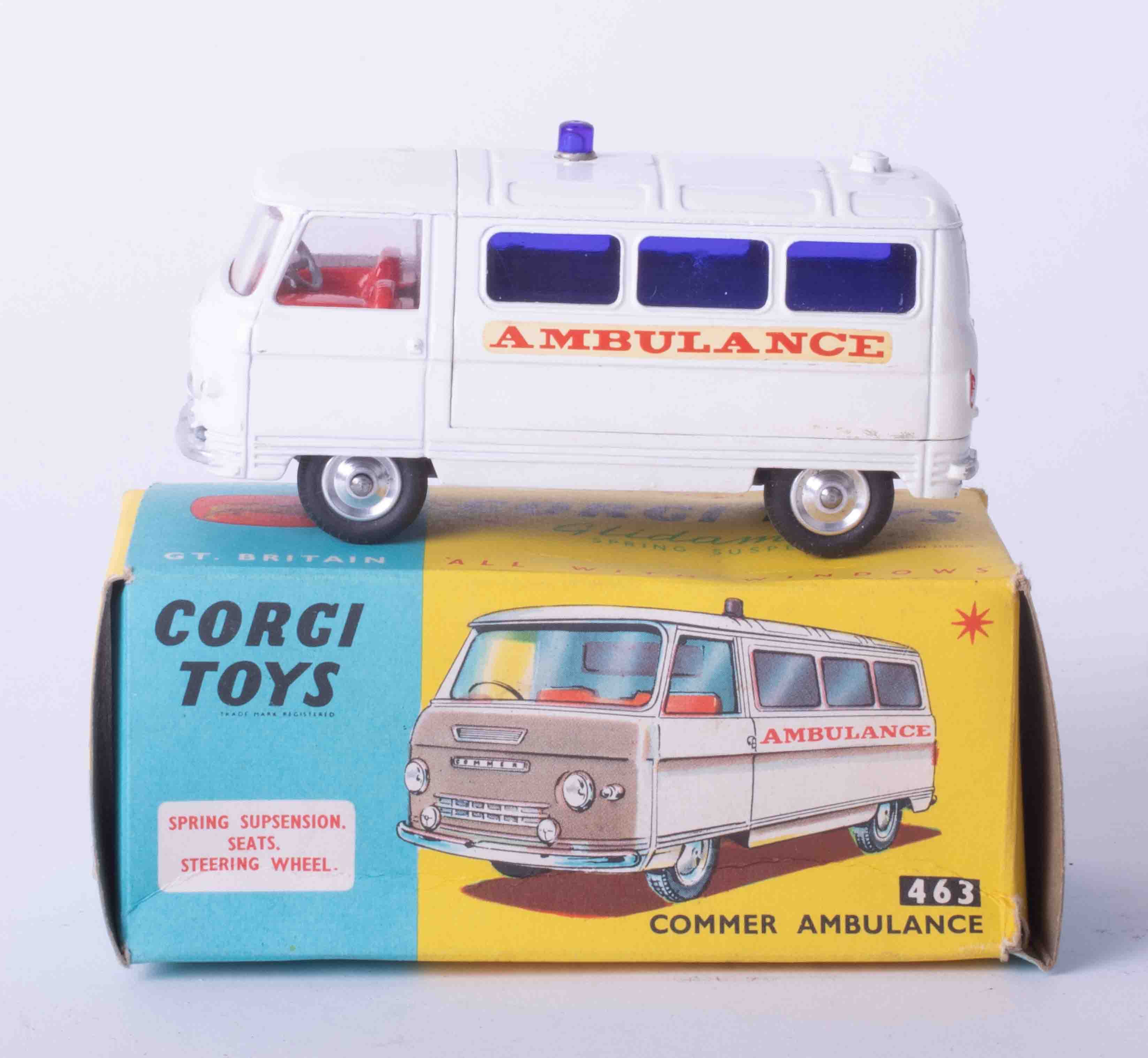 Corgi Toys 463 Commer Ambulance, boxed.