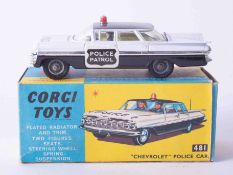 Corgi Toys 481 Chevrolet Police car, boxed.
