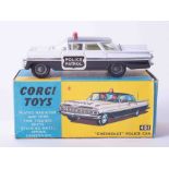 Corgi Toys 481 Chevrolet Police car, boxed.