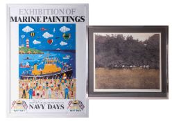 Brian Pollard poster Navy Days, artist remark, framed and glazed together with a limited edition