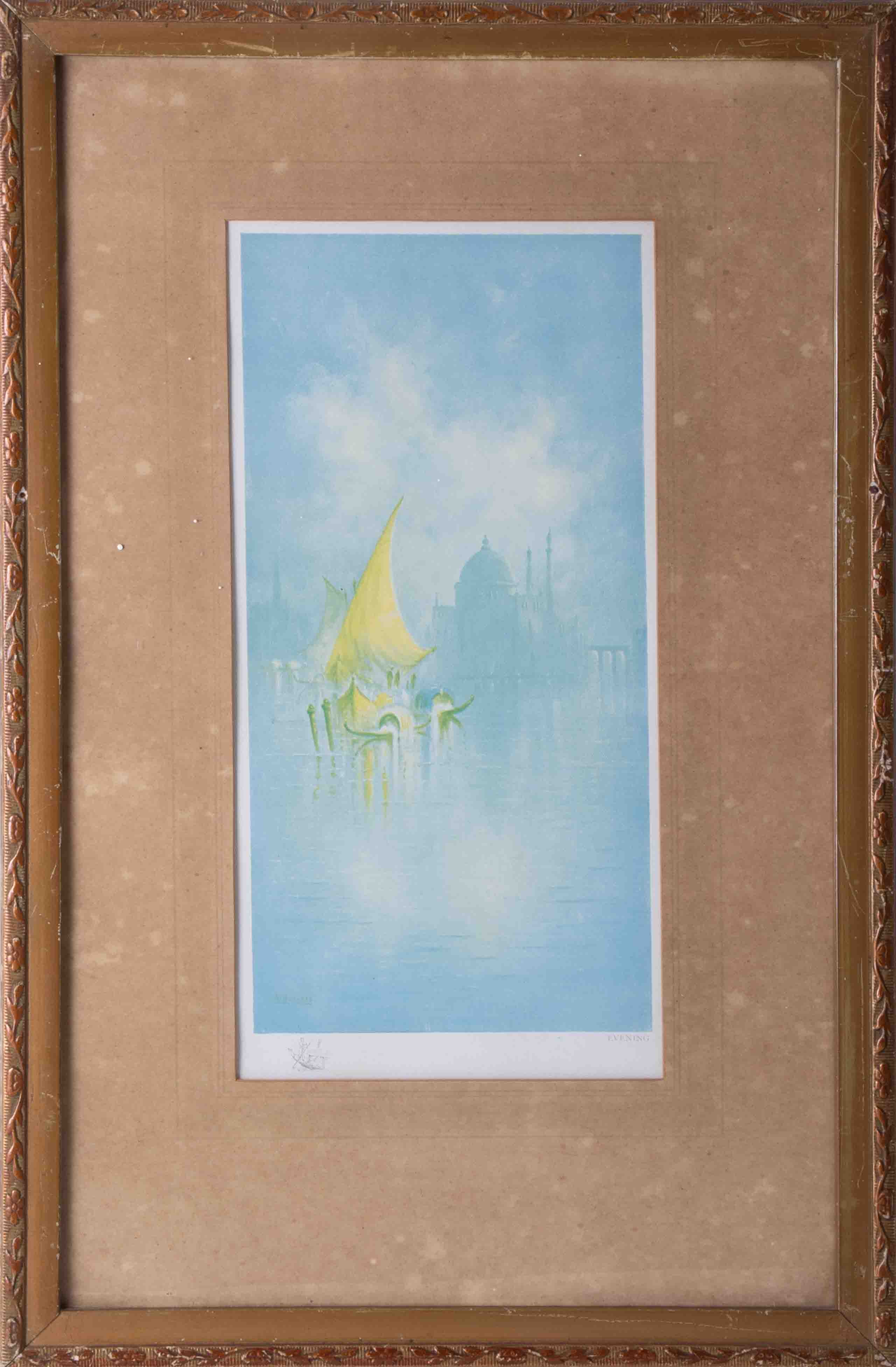 After Elsie Haynes, coastal print, two prints of Venice together with a pair of watercolours - Image 3 of 6