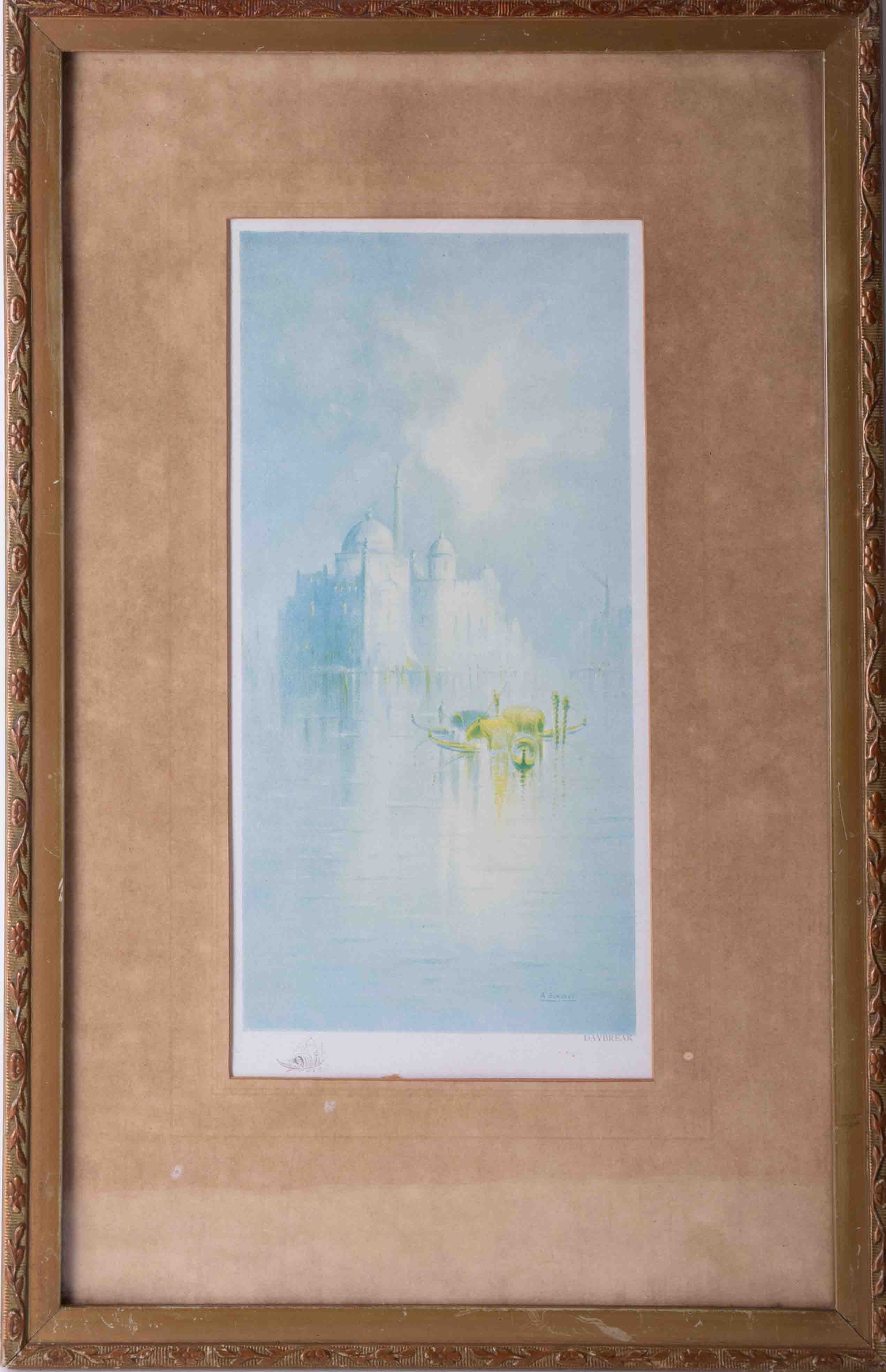 After Elsie Haynes, coastal print, two prints of Venice together with a pair of watercolours - Image 4 of 6