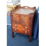 A Georgian mahogany tray top bedside commode.