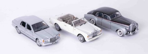 Franklin Mint 1955 Rolls Royce Silver Cloud 1, Rolls Royce Silver Seraph and 1992 Rolls Royce