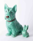 A large Sylvac terrier, model 1209, 29cm and a miniature bunny (chipped) (2).