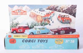 Corgi Toys gift set number 38, Rally Monte Carlo, boxed.