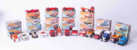 Matchbox 75 eighteen models, 23, 25, 28, 28, 35, 35, 37, 38, 42, 47, 47, 61, 61, 63, 63, 69, 72, 74,